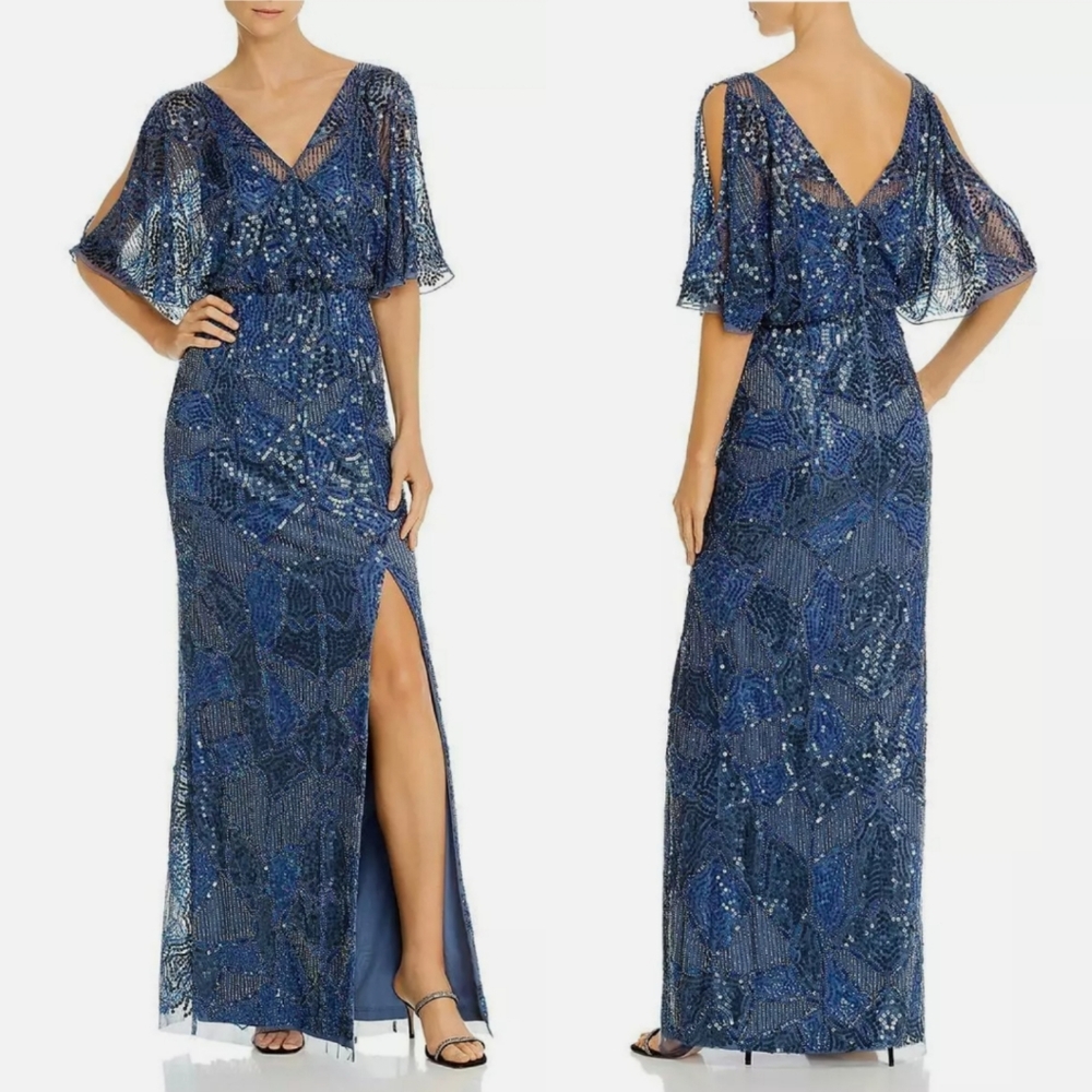 ⭐NWT⭐ Aidan Mattox - Embellished Mesh Evening Dress